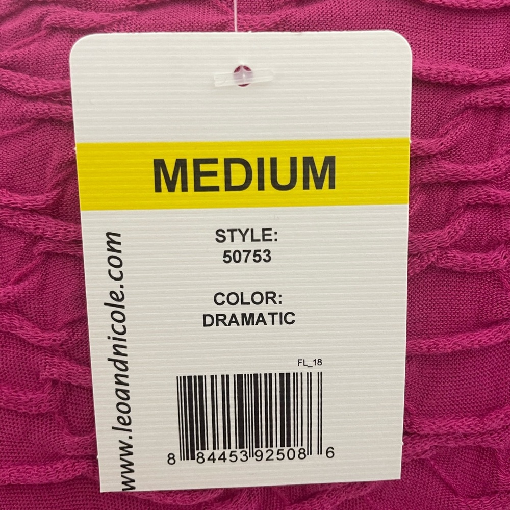 NWT Leo & Nicole Fuschia Square Neck Stretch Knit Top - Picture 5 of 6